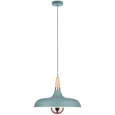 Imagen de Paulmann 79655 Luminaria Colgante Neordic Juna 340 mm máx. 1x20 W, para E27, lámpara de Techo, Verde Satinado/Cobre/Madera 230 V, sin Fuente luz
