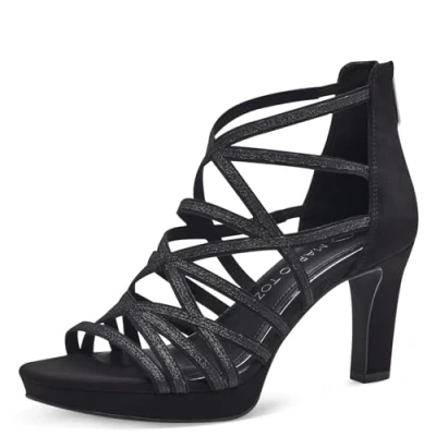 Imagen de MARCO TOZZI Sandalia de tacón para Mujer con Plantilla Suave Feel Me 2 28373 42, talón, Peine Negro, 36 EU