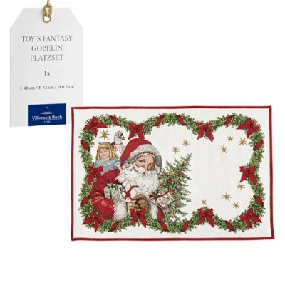 Imagen de Villeroy &amp; Boch Toy&#039;s Fantasy Salvamanteles Tapiz, Papá Noel, Multicolor, 32 x 48 cm, algodón, Lavable a máquina