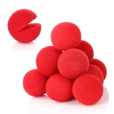 Imagen de KarneLux Narices de payaso rojo, paquete 12 unidades, espuma, accesorio para disfraz payaso, nariz carnaval, circo o cumpleaños infantiles