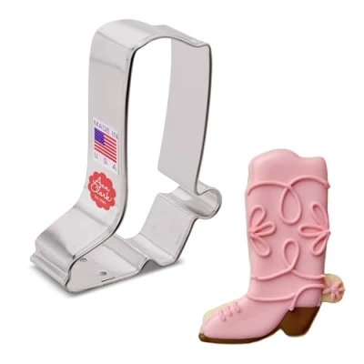 Imagen de Ann Clark Cookie Cutters Cortador de galletas bota vaquero 8,3 cm Acero fabricado en EE. UU.