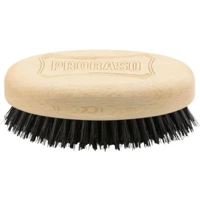 Imagen de Proraso cepillo pelo militar para barba, antitirones desenredar y peinar la barba el cabello, con mango de madera