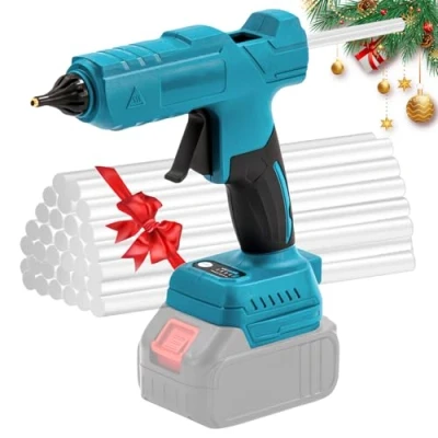 Imagen de Pistola Silicona Caliente Inalambrica, de 200W para Batería Makita 18V, Silicón Calentamiento Rápido, con 42 x 11 mm Barras Pegamento