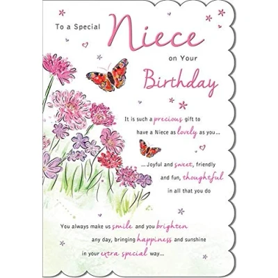 Imagen de Piccadilly Greetings Regal Publishing Tarjeta de cumpleaños para sobrina, 9 x 6 pulgadas