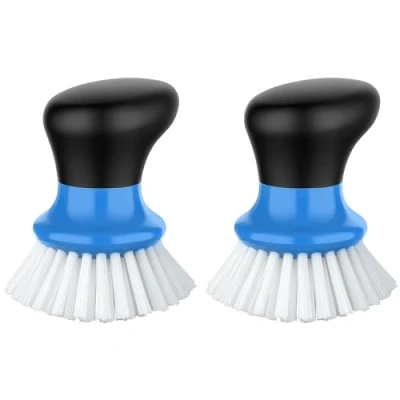 Imagen de MR.SIGA Cepillo de Palma con Mango ergonómico, Cocina para Limpieza ollas, sartenes, fregaderos, Azul, Paquete 2