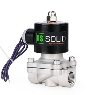 Imagen de U.S. Solid 12V DC 1/2&quot; G Válvula De solenoide eléctrica acero inoxidable Normalmente Cerrado Solenoid Valve Impulsado Directamente para Agua Aire Aceite Diesel Viton Material del sello