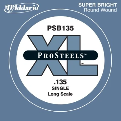 Imagen de D&#039;Addario PSB135 ProSteels Bass Guitar Single String, Long Scale, .135