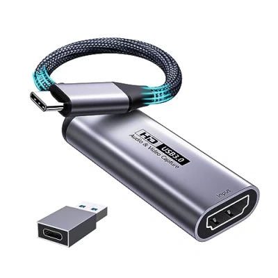 Imagen de Fulfalic tarjeta de captura video, HDMI 4K a USB C 3.0, 1080P HD 60 fps, grabador audio y video en vivo para juegos, transmisión, enseñanza, videoconferencia