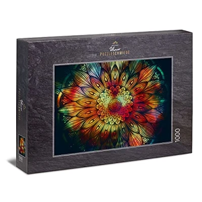 Imagen de Ulmer Puzzleschmiede Puzzle Mandala: de 1000 Piezas Figura geométrica con Colores Especiales