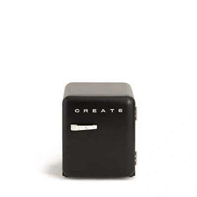 Imagen de CREATE / RETRO FRIDGE 50 MARBLE/Frigorífico negro maneta mármol 85W, minibar, un estante, diseño retro, cm, dos repisas, capacidad de 48L, bajo consumo, 50x44x49,8 cm