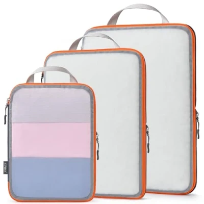 Imagen de Cipway Bolsas Compresion Viaje, Malla Ligero de Viaje Organizador para la Mochila Maletas Almacenamiento en el Hogar(Gris, 3 Unidades)