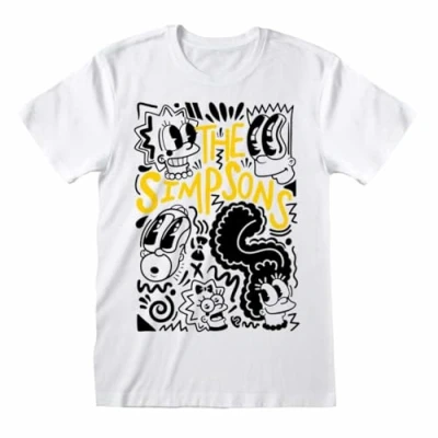 Imagen de The Simpsons Camiseta Graffiti Unisex Adulto (S) (Blanco), Blanco, Small [video game]