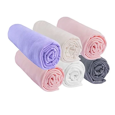 Imagen de Juego de 6 sábanas Funda 70 x 140 cm, Cama Infantil, 100% algodón, Jersey Candy Extensible y Transpirable, sueño Saludable Marca Easy Dort Oeko Tex Calidad Fabricado en