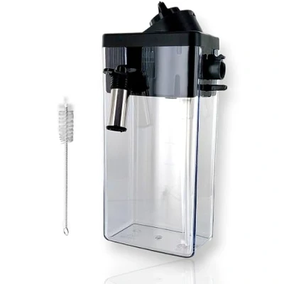 Imagen de DEKAROX Jarra de leche con tapa + cepillo limpieza para DeLonghi 5513296641 cafetera automática ECAM 23 24 25 350 352
