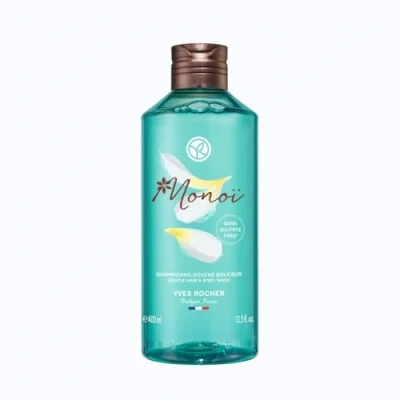 Imagen de Yves Rocher Monoï Champú suave de Ducha, Experiencia ducha con una deliciosa fragancia veraniega, 1 x Frasco 400 ml.