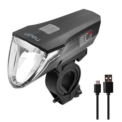Imagen de nean CREE LED 60 LUX batería luz para bicicleta con automática continua y autorización StVZO, delantera bicicleta, faro delantero 3 niveles de