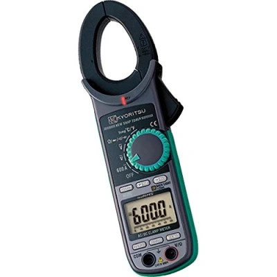 Imagen de Kyoritsu Kew 2046R Pinza amperimétrica digital compacta para la tamaño TRMS de corriente AC/DC, tensioni resistencia, continuidad, prueba diodo, Capacidad, Frecuencia, temperatura, Picco, Gris