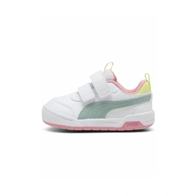 Imagen de Puma Multiflex Sneakers Zapatos de bebé para niños, Talla: 26, White/light moss
