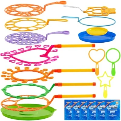 Imagen de JOYIN Varitas de Burbujas Grandes Coloridas para Niños, Juego en Interiores y Exteriores.