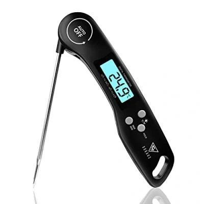 Imagen de DOQAUS Termómetro Cocina de Lectura instantánea 3s, Alimentos Digital con Sonda larga y C / F Conmutable, para Carne, BBQ, Comida, Horno, Liquidos, Aceite, Agua(Negro)