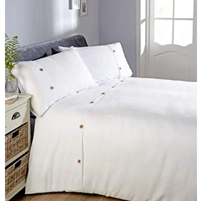 Imagen de Rapport Juego de Cama con Funda nórdica gofre, Color Blanco, tamaño King