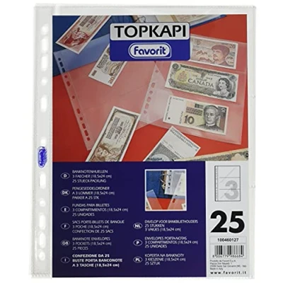 Imagen de Elba 100460127 Bolsa de 25 fundas para billetes, polipropileno
