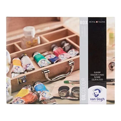 Imagen de Talens Una caja con Paquete de 10 tubos básicos pintura al óleo Van Gogh, multicolor, talla única, Juego 16 piezas