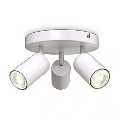 Imagen de B.K.Licht Lámpara de techo orientable, casquillo GU10, máx. 9 vatios, 3 llamas, lampara techo, para salon, dormitorio, cocina, focos plafon blanco