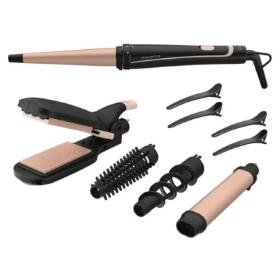 Imagen de Moldeador Rowenta Multistyler Infinitos Looks 14 en 1 CF4230, 190 C, Sistema Smart Switch, Revestimiento cerámico, Negro