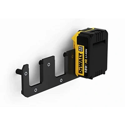 Imagen de NewGround Designs soporte de pared para batería DeWalt 18 V/14,4 V, pared, 3 baterías, fabricado en Alemania (3 baterías)