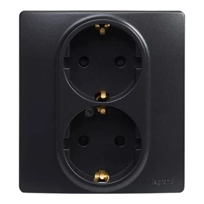 Imagen de Legrand 396498 Interruptor conmutador doble 10A de la gama Niloé monoblock, mecanismo completo, color negro