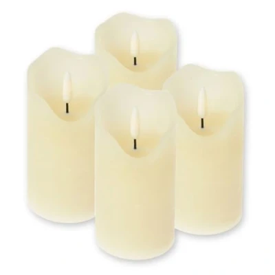 Imagen de ToCi velas LED de color crema, diámetro 7,5 x 10 cm, juego 4 unidades con mecha negra y temporizador, cera auténtica sin llama, Adviento