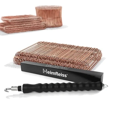 Imagen de Heimfleiss® atadora Alambre + de sujeción cobreado 1,0 x 100 160 mm (250 uds.) Set trenzador Alambre, amarrador y Atador torsión Ojal
