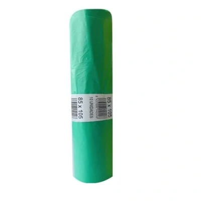 Imagen de Bolsa basura verde 120 Lt. 85x105 fuerte y antigoteo. Rollo 10 ud