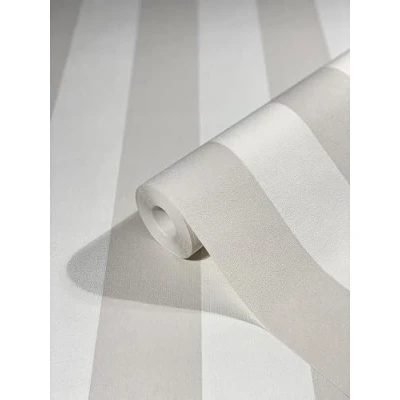 Imagen de WALLCOVER Papel Pintado Gris Rayas Rústico Blanco Líneas Moderno Finas Estructura 10.05 x 0.53 m Fabricado en Alemania
