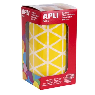 Imagen de Gomets autoadhesivos triangulares 21x21x21mm amarillo en rollo