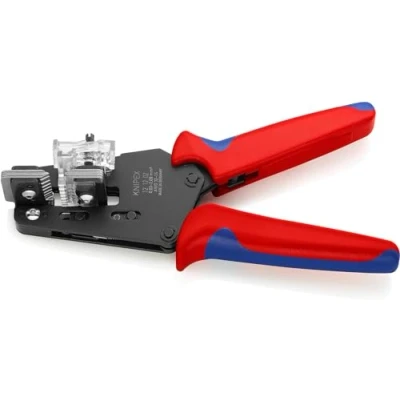 Imagen de Knipex Alicate pelacables de precisión con cuchillas forma precisa bruñido, fundas multicomponentes 195 mm 12 02