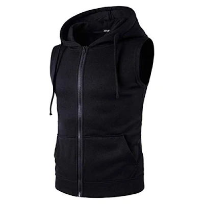 Imagen de APAELEA Deportes Sudadera Sin Mangas Chalecos para Hombre Gimnasio Deportiva Ropa Tank Tops con Capucha Negro XXL