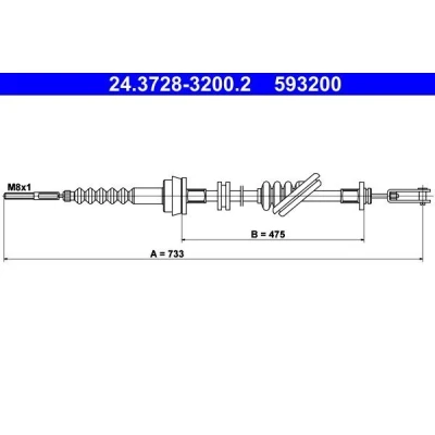Imagen de ATE 24.3728 3200.2 Cable de Embrague KIA: Rio I Familiar