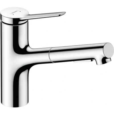 Imagen de hansgrohe Zesis M33, grifo de cocina con ducha extraíble, 2 tipos chorro, mezclador monomando 150 mm, fregadero caño giratorio, cromo