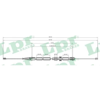 Imagen de LPR C0263B Cable de Freno Mano 1720/1515 Discos FORD: MONDEO 3 Kombi
