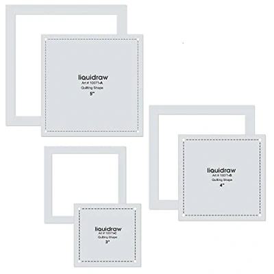 Imagen de Liquidraw Juego de 3 plantillas y reglas acolchado para patchwork, acrílicas, hexagonales, corazones, cuadrados estrellas (juego 3)