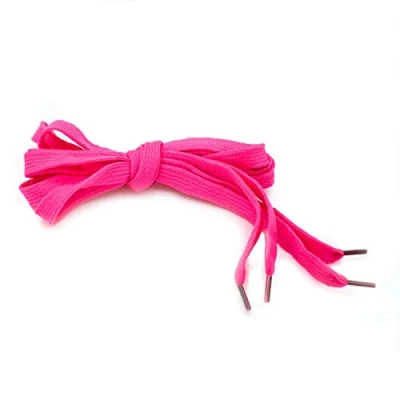 Imagen de The Glowhouse Cordones planos unisex de neón liso, Rosa., talla única