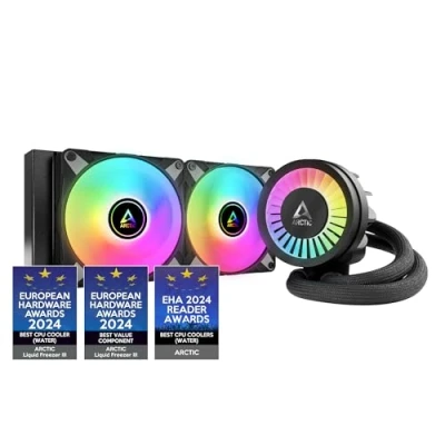 Imagen de ARCTIC Liquid Freezer III 240 A RGB Refrigeracion Liquida PC, AIO para CPU, Intel y AMD, Bomba eficiente controlada por PWM, Ventilador: 2002000 RPM, LGA1851 LGA1700 Contact Frame Negro