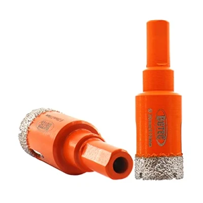 Imagen de BGTEC Juego Brocas diamante Seco 2 piezas 20mm Corona de soldada al vacío con mango triangular 10mm para cerámica gres porcelánico mármol granito piedra artificial
