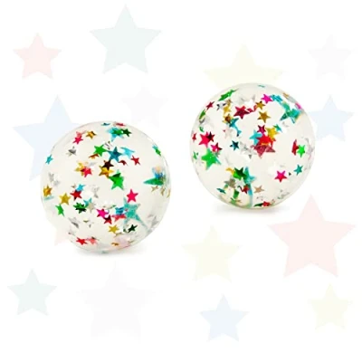 Imagen de TRENDHAUS Flames N Games Flummi Sternchen Pelotas de Saltar (2 Unidades, 45 mm), diseño Estrellas (602114)