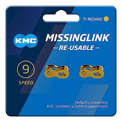 Imagen de KMC Unisex, 9 velocidades, MissingLink uniendo enlace, Ti N Gold, 2 pares