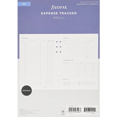 Imagen de Filofax Organizador de almacenamiento para seguimiento Expense Tracker Refill A5