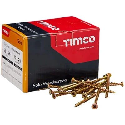 Imagen de TimCo 50075SOLOC Solo Woodscrew PZ2 CSK ZYP Tornillo para Madera, 5.0 x 75, Set de 200 Piezas