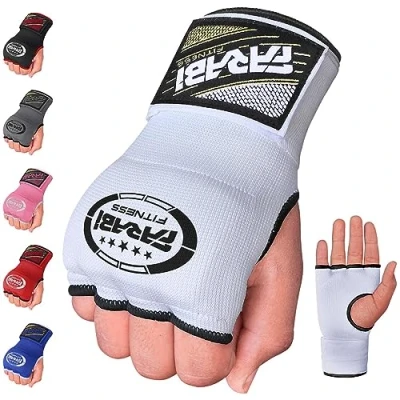 Imagen de Farabi Sports Boxeo Vendas Guantes para niños y Adultos Venda Hombres &amp; Mujeres Entrenamiento MMA Muay Thai de (Niños, White)
